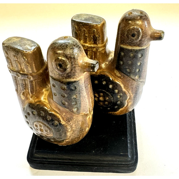 Vintage Mid-Century Modern Holt Howard Brown Rooster Salt & Peppers Shakers MCM - Picture 1 of 5